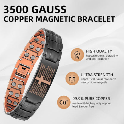 Magnetic Copper Bracelet: "3500 Gauss Energy + Adjustable Fit ⚡🧲"
