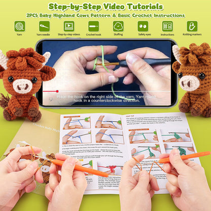 🐂Highland Cow Crochet Kit for Beginners