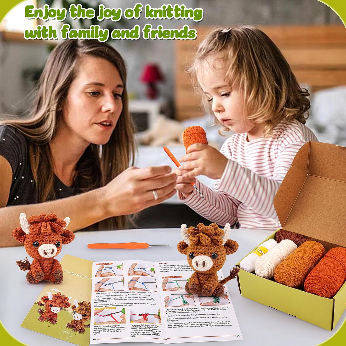 🐂Highland Cow Crochet Kit for Beginners