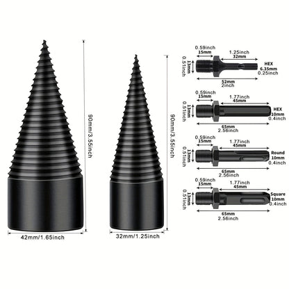 🔩 6-Piece Heavy-Duty Wood Splitter Drill Bit Kit