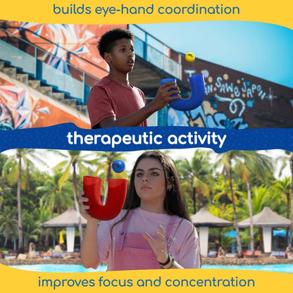 Skill Game Tube Toy with 2 Balls