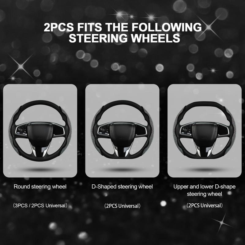 🚗 Queen's Land Diamond Bling Steering Wheel Cover