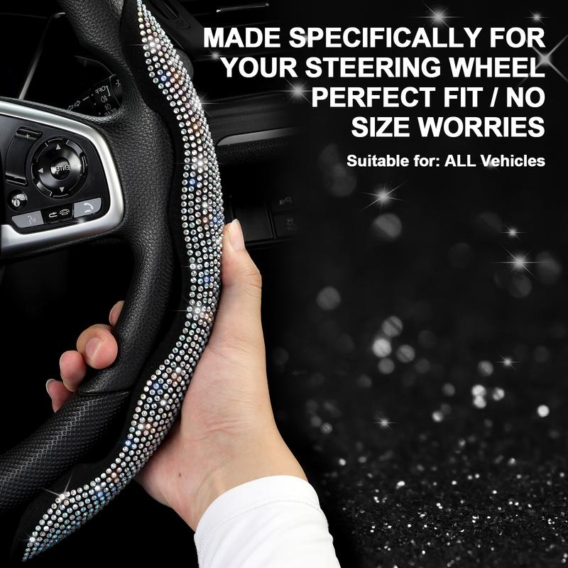 🚗 Queen's Land Diamond Bling Steering Wheel Cover