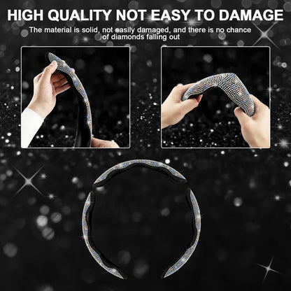 🚗 Queen's Land Diamond Bling Steering Wheel Cover