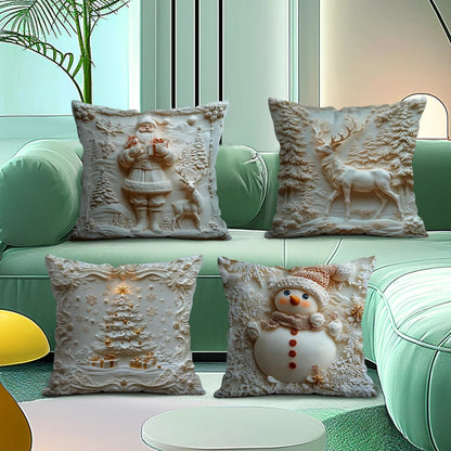 🎄White Christmas Cushion Cover Set