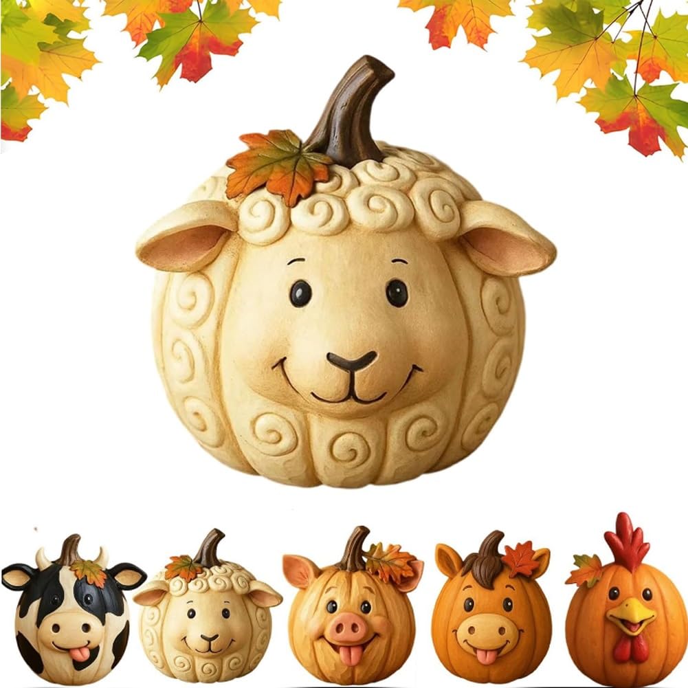 🎃Halloween Farm Animal Pumpkin Figurines