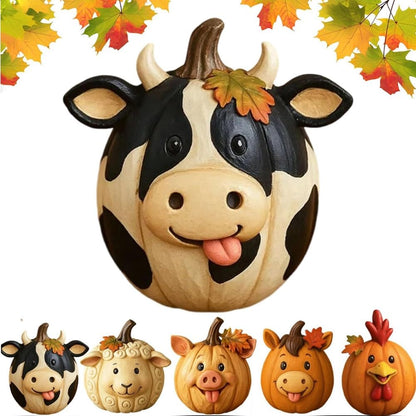 🎃Halloween Farm Animal Pumpkin Figurines