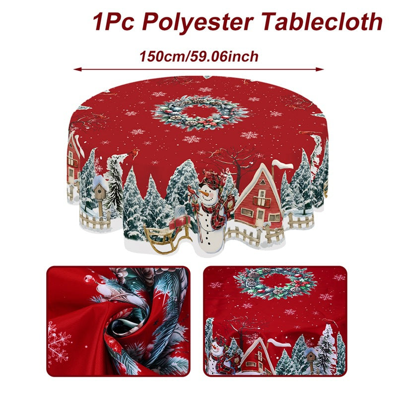 🎄 Christmas Tablecloth with Santa & Reindeer