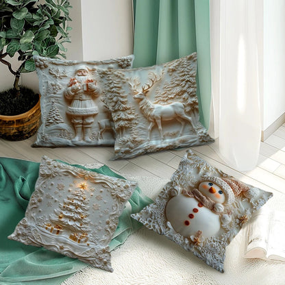 🎄White Christmas Cushion Cover Set