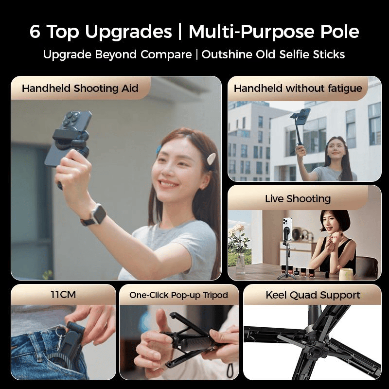 🔥Last Day Sale 49% OFF🌟4-in-1 Multifunctional 360° Rotation Magnetic Selfie Stick