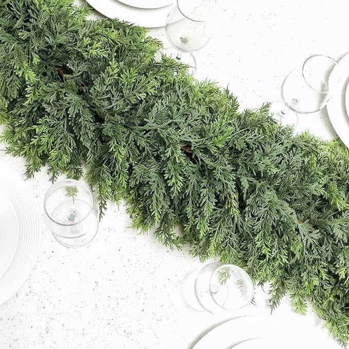 🎅⛄2025 Christmas Artificial Cypress Leaf Vine Wreath🎄(1.8m)