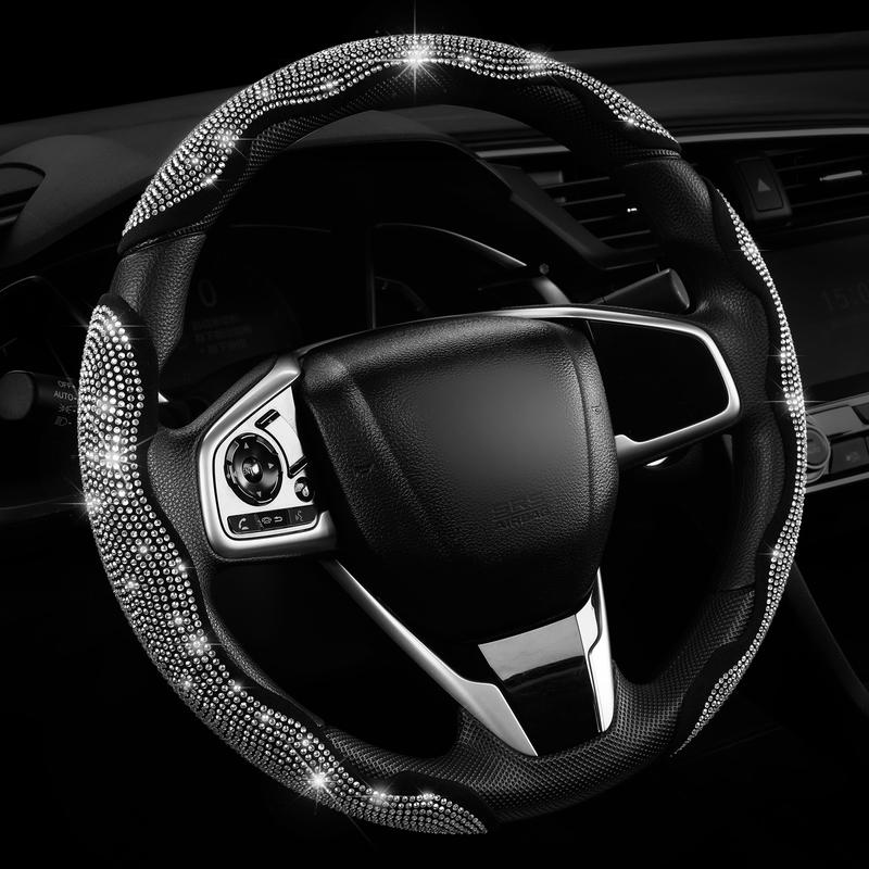 🚗 Queen's Land Diamond Bling Steering Wheel Cover