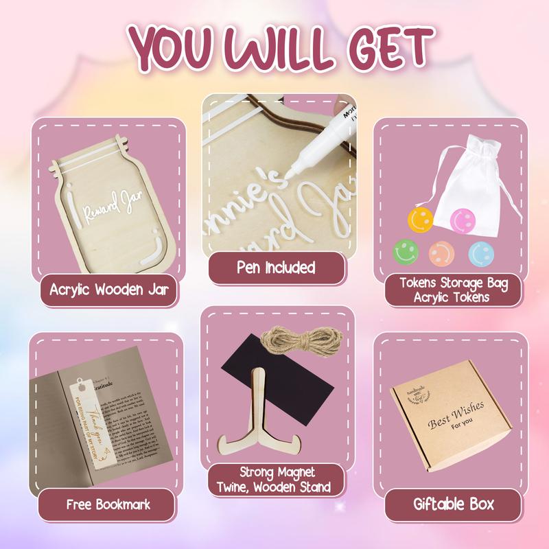 Magnetic Reward Jar with 25 Tokens