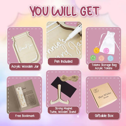 Magnetic Reward Jar with 25 Tokens