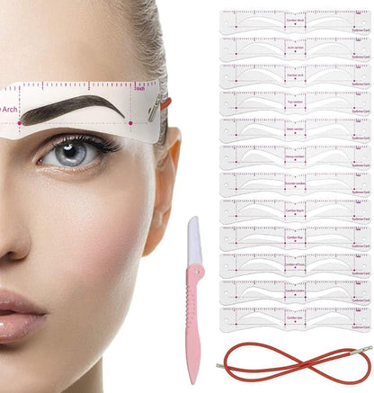 🔥✨Reusable Eyebrow Stencil Shaper Kit (14-pack)