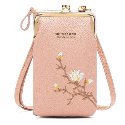 Women Sling Cross-Body Wallet with Mobile Cell Phone Holder