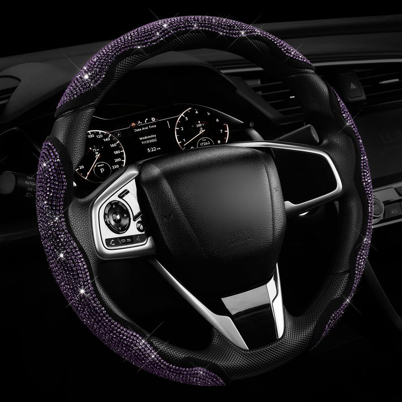 🚗 Queen's Land Diamond Bling Steering Wheel Cover